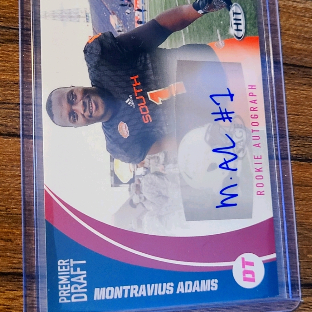 Montravius Adam's college signature card